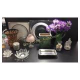 Silver Plate, Vases, Flower Candle Holders,