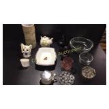 Pyrex, Flower Frogs, Ruby Red, Pink Depression,