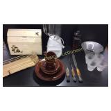 Berry Bowl and Cups, Carving Knife, Hamilton