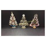 Czech Bijoux MG Rhinestone Christmas Trees