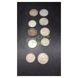 Assorted Coins. With Swastika Sign