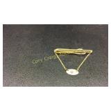 Tie Bar is Plated 10 K And Diamond