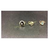 3 10K Diamond Rings