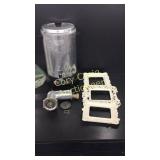 West Bend Coffee Pot, 3 Picture Frames, Meat