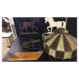 2 Outdoor Horse Wall Hangers, Retro Light, Window