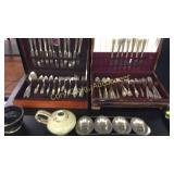2 Silver Plate Dinner Flat Ware Set, Misc