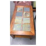 Coffee Table With Stone Inserts On Wheels 4