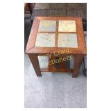 End Table With Stone Inserts 26" x 26" x 25"