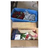 Tub And Box Of Misc Decorative