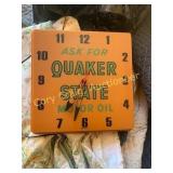 Quaker State Motor Oil Advertising Clock