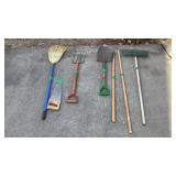 Rake, Shovel, Potato Fork, Saw, Dust Broom,