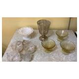 Yellow Depression Glass, Milk Glass, Clear Glass