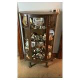 Walnut Curio Cabinet 65" T EXCLUDING CONTENTS