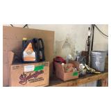 Gas Cansm 5w-30 Oil, Lamp, Bucket, Gloves, 6 Gas Cansm 5w-30 Oil, Lamp, Bucket, Gloves, 6