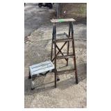 Aluminum step and wood ladder 4' Aluminum step and wood ladder 4'