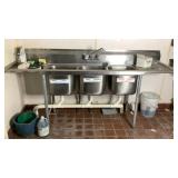 Eagle 3 Bay Sink Stainless Steel 89.5'