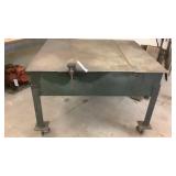 Steel Welding Table On Casters 37" x 52" x 57"