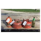 Metal Gas Cans, Coca Cola Bottle Stihl Bar Oil