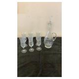 Frosted Etched Wine glasses and Decanter Frosted Etched Wine glasses and Decanter