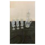 Frosted Etched Wine glasses and Decanter