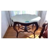 Victorian Walnut Turtle Top Parlor Table w/