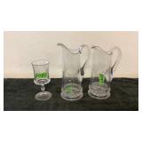 Etched Pitcher and Cup Etched Pitcher and Cup