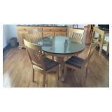 Oak Table 46" Diameter w/ 4 Chairs, QUALITY!