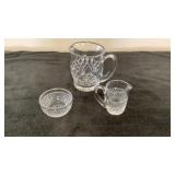 Waterford Lead Crystal Pitcher Creamer and Suger Waterford Lead Crystal Pitcher Creamer and Suger
