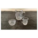 Waterford Lead Crystal Pitcher Creamer and Suger