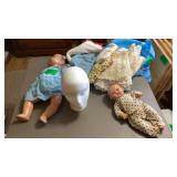 Plastic Baby Dolls, foam head bust, dollies