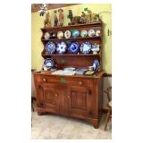 Quality Hard Rock Maple Hutch 2 Pc 70" T x 19" D