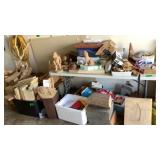 Assortment of Wood and Carvings and books