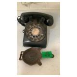Old Phone, Griswald Ash array With Match Holder Old Phone, Griswald Ash array With Match Holder