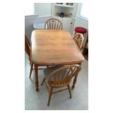Oak Table, 4 Chairs, 1 Leaf Oak Table, 4 Chairs, 1 Leaf
