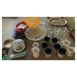 Plastic Ware, Coffee Cups, ice Tray, clear Glass,