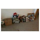 Goose, basket, Stuffed Animals, Bench, Throw