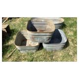 Galvanized Wash Tubs, (3) Galvanized Wash Tubs, (3)