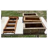 Planter boxes and wall shelf Planter boxes and wall shelf