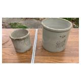 Monmouth Stoneware Crock #4 Small Crock BOTH HAVE Monmouth Stoneware Crock #4 Small Crock BOTH HAVE