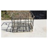 Galvanized Basket Holds Milk Bottles Galvanized Basket Holds Milk Bottles