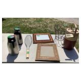 Picture frames, wire Basket, Coffee Pots, Coleman Picture frames, wire Basket, Coffee Pots, Coleman