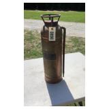 Brass Fire Extinguisher with Water Damage Brass Fire Extinguisher with Water Damage