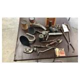 Oil Cans funnels, tools, Etc
