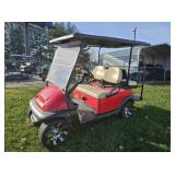 2008 Club Car gas golf cart W/Buddy seat. Has turn