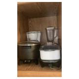Assortment of kitchen items, fryer, blender, Mr