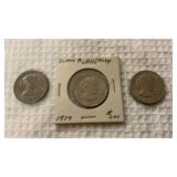 3 Susan B. Anthony Dollars