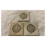 3 Walking Liberty Halves