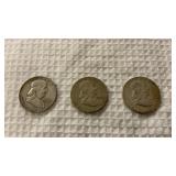 3 Franklin Halves