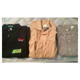 6 shirts, coveralls