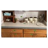 Canister Set, Coffee Cups and Holder, etc